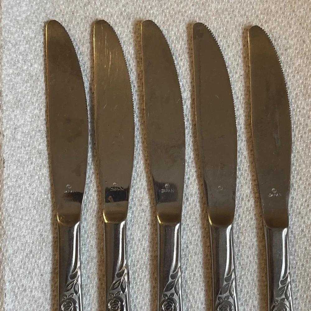 ROSEMERE DINNER KNIFE SOLID HANDLE BY IMPERIAL INTERNATIONAL STAINLESS LOT OF 5